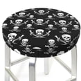 thumbnail image 3 of Zufioo Pirate skulls Print Round Bar Chair Cushion Cover, Elastic Round Stool Protector, Dustproof and Non-slip Bar Kitchen Restaurant Chair Mat-12 inch, 3 of 7