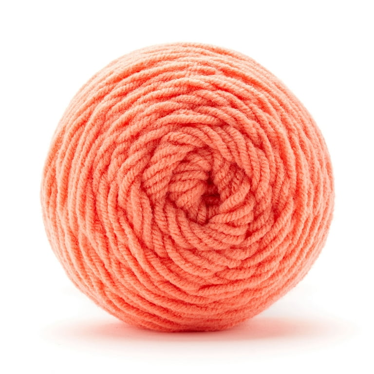 Soft Classic Solid Yarn by Loops & Threads - Solid Color Yarn for Knitting,  Crochet, Weaving, Arts & Crafts - Coral, Bulk 12 Pack 