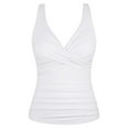 thumbnail image 6 of Firpearl Women's Underwire Swimsuit Top Modest Swimwear with Built in Bra Push Up Bathing Suit Tops White US12, 6 of 7