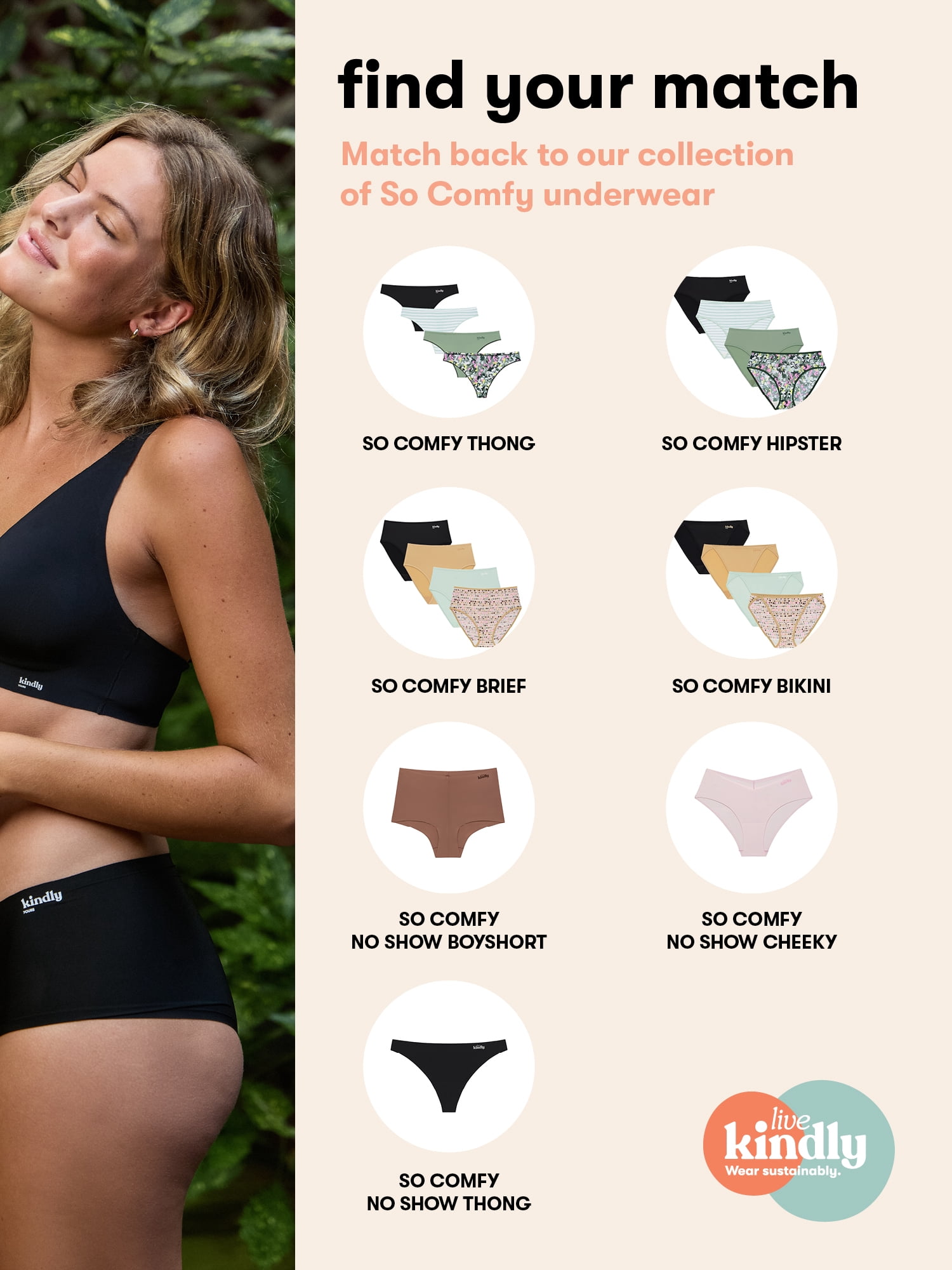 Kindly Yours Women’s So Comfy Bonded Wire Free Light Push Up Bra, Sizes S-XXXL