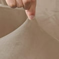 thumbnail image 2 of Jian Ya Na Stretch Anti-Slip 7-Piece Velvet T-Shaped Sofa Slipcovers, Beige, 2 of 7