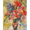 thumbnail image 2 of Wiley, Marta 12x14 Gold Ornate Wood Framed with Double Matting Museum Art Print Titled - Red And Organge Floral, 2 of 4