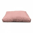 thumbnail image 4 of Pink Pet House, Square Shapes Horizontal Image with Diamond Shapes Triangles Art Print, Outdoor & Indoor Portable Dog Kennel with Pillow and Cover, 5 Sizes, Dark Coral and White, by Ambesonne, 4 of 5