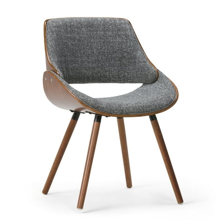 Turquoise Dining Chairs Brooklyn + Max Halston Mid Century Modern Bentwood Dining Chair with Wood Back in Grey Woven Fabric ()