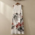 thumbnail image 5 of Xoenoiee Mountain Waterfall Maple Tree Print Summer Dresses for Women 2026, Ink-Wash Sleeveless Crewneck Maxi Dress with Pockets, Cotton Linen Loose Fit Sundress for Beach Vacation Resort Wear, XL, 5 of 7