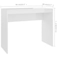 thumbnail image 6 of Console Table Inlife High Gloss White Desk 35.4"x15.7"x28.3" Chipboard, 6 of 6