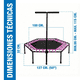 thumbnail image 3 of Trampolín Hexagonal Fitness 50″ con Barra de Agarre Reforzada, 3 of 9