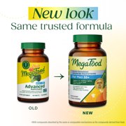 MegaFood Mens 55+ Multivitamin - Choline, Vitamins D3 & B12 - Brain Health - 60 Servings