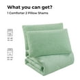 thumbnail image 3 of Videri Home Flannel Sherpa Comforter Set All Season Hollow Fiber Fill (Green, King), 3 of 7