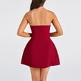 thumbnail image 5 of Women's Strapless A-Line Mini Dress Sleeveless Fit and Flare Short Party Graduation Dress, 5 of 7