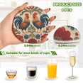 thumbnail image 3 of 6 Pcs Drink Coasters with Holder 3.94in Woven Coasters for Drinks Male and Female Chickens Coaster Set for Protection Table, 3 of 7