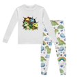 thumbnail image 1 of Pyjamas pour Enfants Garçons Ensemble de Pyjama Imprimé Dinosaure Col Rond Manches Longues Pantalon 2 Pcs Printemps Automne Pyjama Bébé Gris Clair 2 Ans-3 Ans, 1 of 5