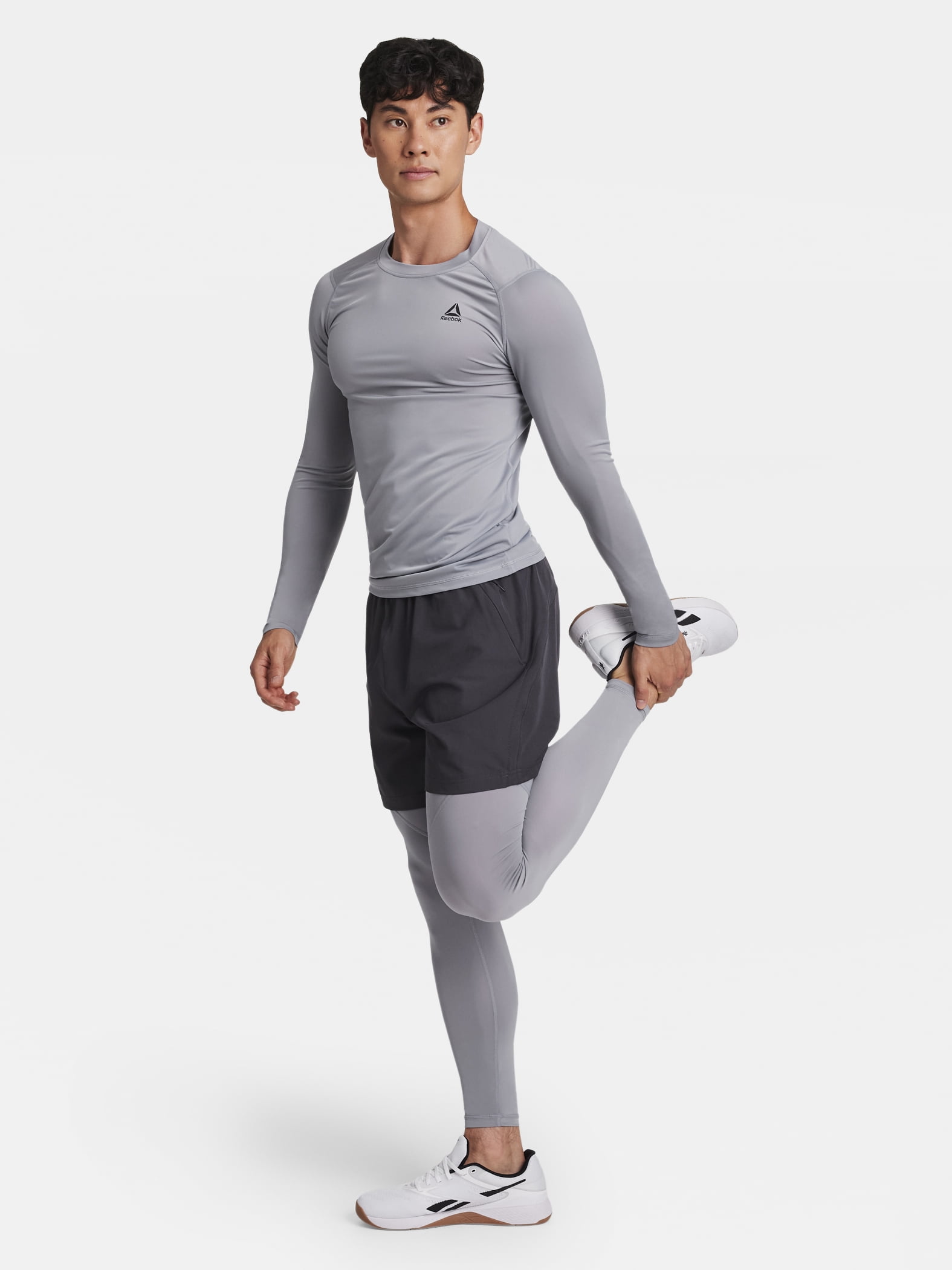 Reebok Men's and Big Men's Kinetic Compression Long Sleeve Top, Sizes XS-5XL