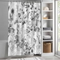 thumbnail image 5 of Spring Summer Black Flowers Shower Curtain, Eucalyptus Leaves Plants Waterproof Shower Curtain Set with 12 Hooks Lightweight Bath Curtains Fabric Bathroom Decor 72x84 Inches, 5 of 9