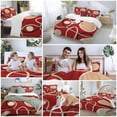 thumbnail image 5 of 3 Piece Geometric Red Duvet Cover Set California King,Microfiber Comforter/Quilt Cover with Corner Ties and 2 Pillowcases,Boho Retro Abstract Circle Black Green All Season Bedding with Zipper Closure, 5 of 8