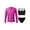 Black&Hot Pink, variant on TiaoBug 3Pcs Kids Girls Bikini Swimsuit Long Sleeve Shirt with Sleeveless Crop Top And Briefs Rash Guard Bathing Suit Set Black 14