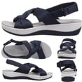 thumbnail image 4 of PPCHVOMEY Women's Flat Orthopedic Sandals Comfy Plantar Fasciitis Feet Sandals Beach Wide Width Arch Support & Ankle Strap Walking Wedge Sandals, 4 of 6