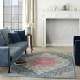 thumbnail image 4 of 4â€™ x 6â€™ Blue and Pink Medallion Area Rug, 4 of 8