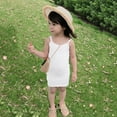 thumbnail image 2 of Toddler Dresses Kids Dance Racerback Crop Sleeveless Soild Sports Dance Ballet Gymnastics Dancewear Dress White Elegant Kids Outfits 6 Months-12 Months, 2 of 5