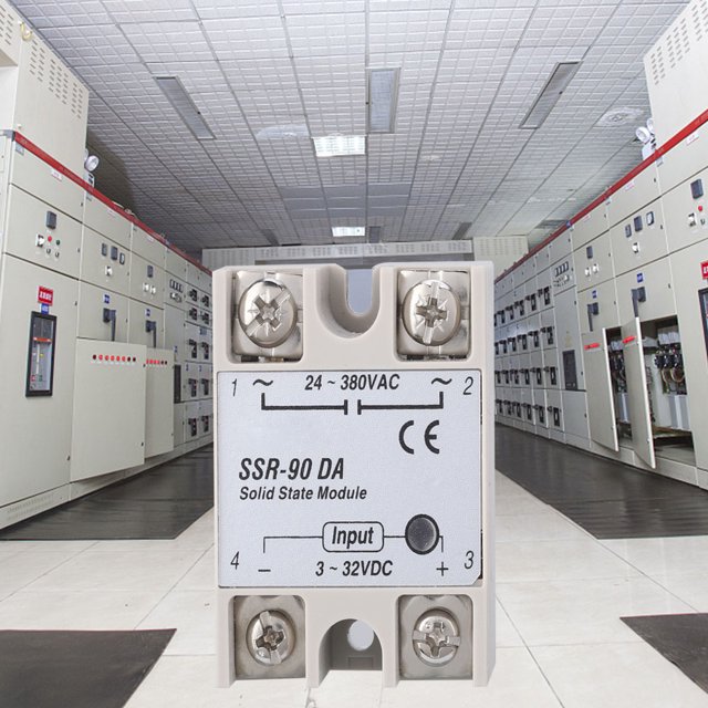 Module Relais, Relais à État Solide Ouvert Normalement, SSR-90DA 90A pour Entrée DC-AC Sans Étincelle Haute Fiabilité SSR