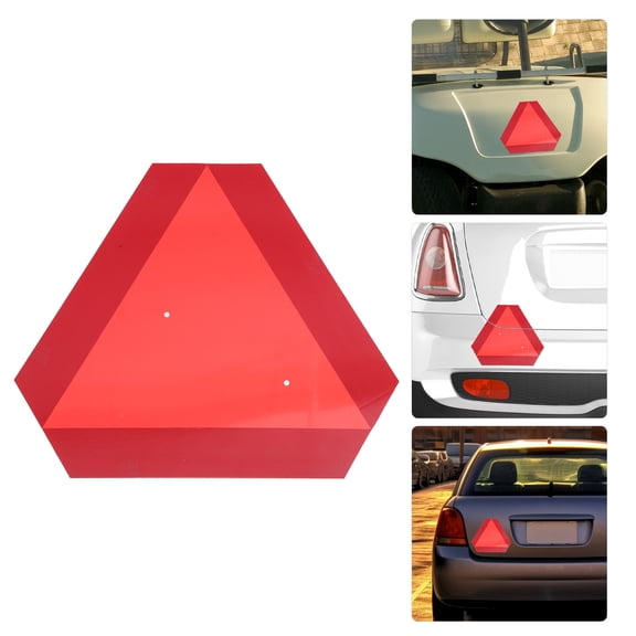 IFANLANDOR 1Pcs Red Triangle Reflective Sign for Nighttime Use Golf Cart Safety Triangle