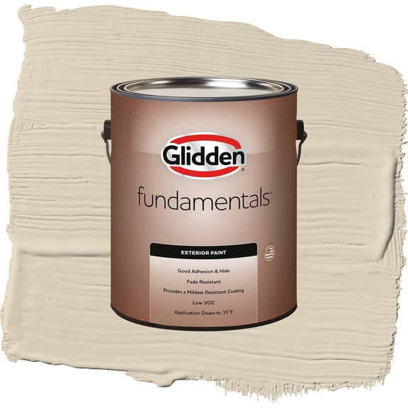 Glidden Fundamentals Toasted Almond / Beige, Flat Exterior Paint, 1 Gallon