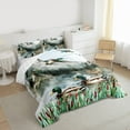 thumbnail image 3 of jejeloiu Mallard Full Size Comforter Sets,Rustic Plant River Bedding Comforter Set,Vintage Flowers Pattern Bedding Sets For Men Women,Luxury Bedroom Decor Reversible,3 Pieces, 3 of 8