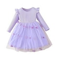 thumbnail image 2 of YUSIM Toddler Girls Tutu Dresses- Casual Cute Long Sleeve Mesh Princess Dress Purple Size 5 T, 2 of 7