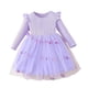 thumbnail image 1 of Vestido de cuello redondo y manga larga para niñas Vestido de cuello redondo y manga larga para niñas Falda de malla elegante Vestido de princesa elegante para niñas pequeñas Vestido de poliéster para, 1 of 6