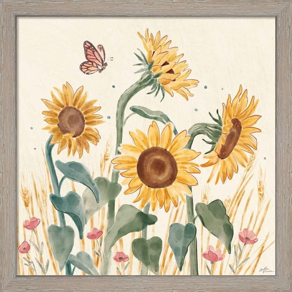 Great Art Now Sunflower Season II Bright by Janelle Penner, Framed Wall Art, 13W x 13H