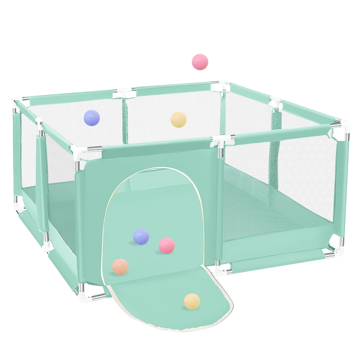 Baby Playpen, Outdoor Play Yard, Portable Play Yard 4Panel Baby