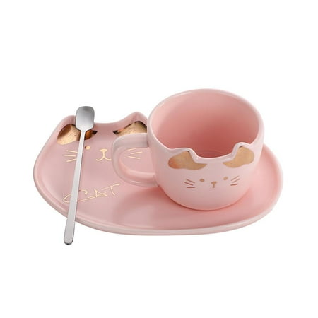 

and Saucer Set Coffee Cup Set s Porcelain Tea Set for Women Latte Cups Pink