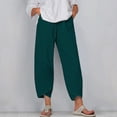 thumbnail image 1 of RXIRUCGD Capris d'Été Confortables et Amples pour Femmes, Jambes Larges, Mode Couleur Unie, Vert, Taille : 3TG, 1 of 5