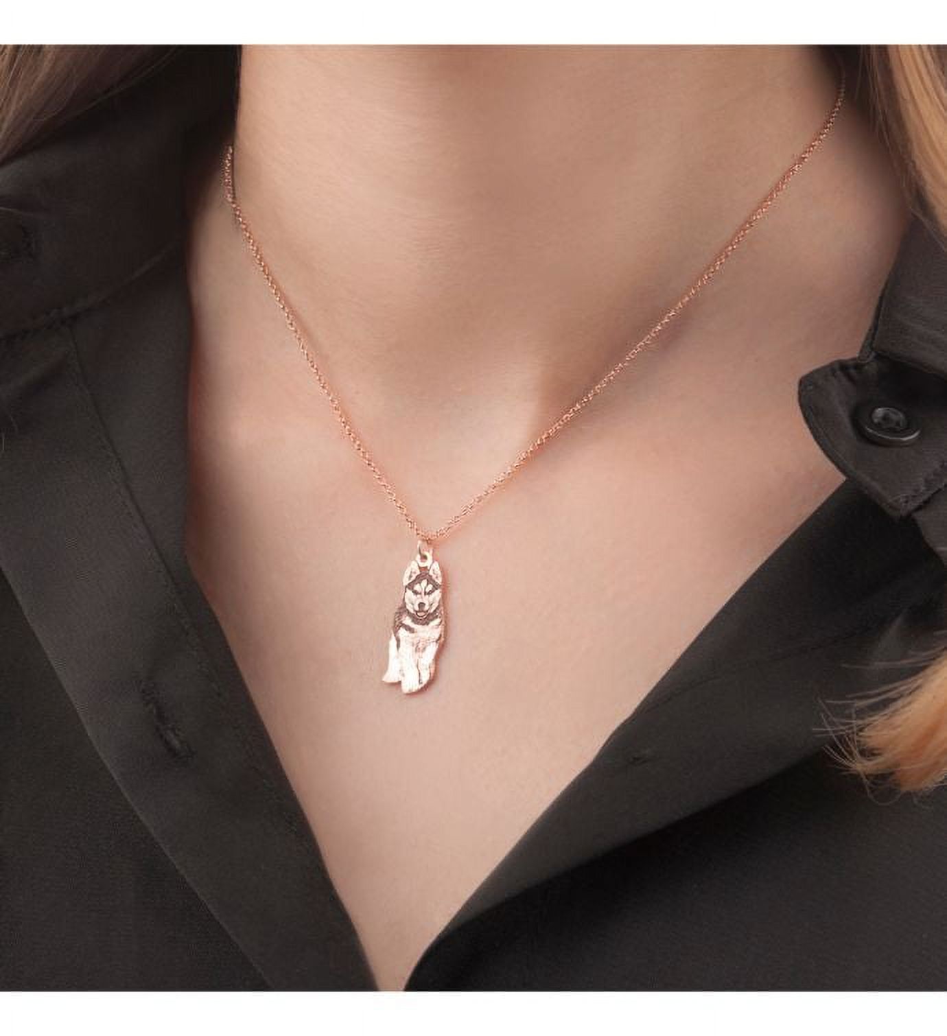 Anavia Sterling Silver Custom Your Pet Photo Necklace - Engraved Cat Picture Necklace - Personalized Dog Picture Charm Necklace - Pet Memorial Necklace - Pet Lover Gift for Her