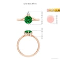 thumbnail image 5 of ANGARA Lab Grown Prong-Set Round Emerald Chevron Engagement Ring for Women in 14K Rose Gold (Size-6.5mm) | May Birthstone, Birthday, Anniversary, Jewelry Gift for Women | Lab-Grown Emerald Ring, 5 of 9