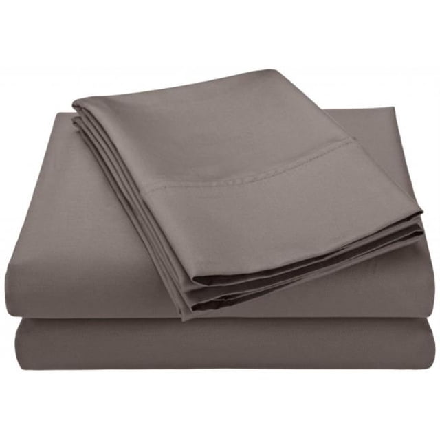 Cotton Rich 600 Thread Count Solid Sheet Set California King-Grey
