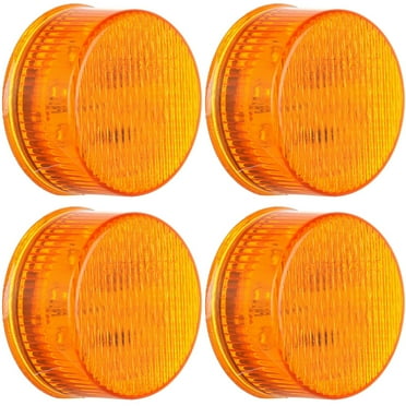 CCIYU 4x Amber Round 2" 9 LED Truck Trailer Side Marker Clearance Light Waterproof 12V