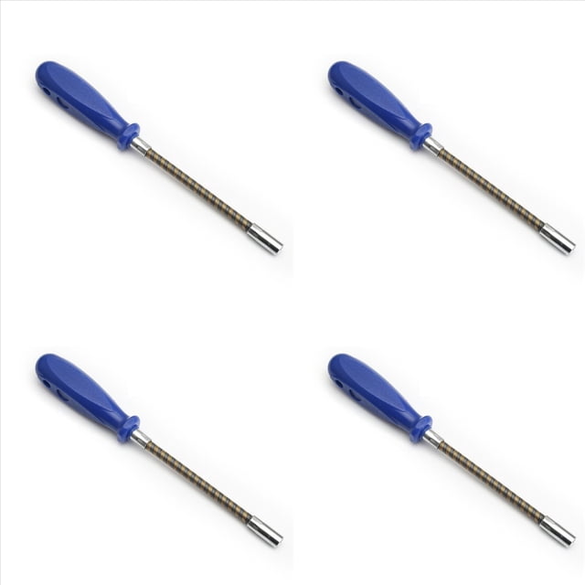 4X Destornillador Hexagonal Flexible de 7 mm 90 Grados Flexible Tuerca Destornillador Hexagonal Abrazadera de Manguera Destornillador Herramientas Manuales