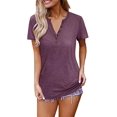 thumbnail image 1 of Womens Long Sleeve V-Neck Button Casual Tops Blouse T Shirt, 1 of 6