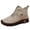 White, variant on Women's Leather Ankle Boots with Arch Support Comfortable Hand-Stitched Soft Sole Slip On Chukka Booties High Top Sneakers with Hook and Loop Size 6-9
