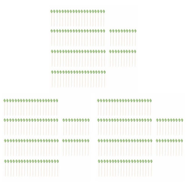 Palillos de CóCtel Palillos de Dientes de Bambú Hechos una Mano 300 Piezas 5,1 Pulgadas Cactus