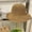 Khaki, variant on Grass Hat Women's Summer Beach Tourism Sun Hat Holiday Style Big Brimmed Straw Woven Fisherman Hat Breathable Sun Hat