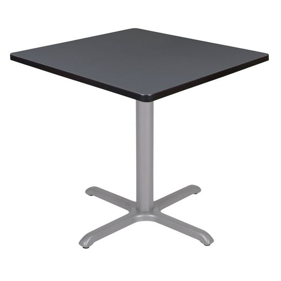 Regency 30 in. Small Square X-Base Breakroom Table- Grey Top, Grey Legs