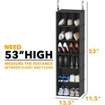 thumbnail image 2 of Hanging Closet Organizer and Storage with Dividers Compartments Hanging Shoe Shelves for Closet Wardrobe RV Garment Rack, 2 of 7
