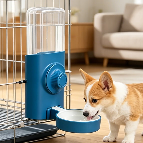 MOPOOR Water Feeder Removable Stainless Hanging Drinking Plastic Bottle Water Dispenser Drinker Crate for Bunny Puppy Cat Chinchilla Ferret Guinea Pig Squirrel Hedgehog, Small Animal Cage Accessory
