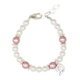 thumbnail image 2 of Personalized White & Rose Pearl Script Initial Bracelet | Luxury Child Bracelet Gift (B110), 2 of 3