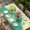 Green, variant on Happy Easter Rabbits Table Cloths for 6 Foot Rectangle Tables, Spring Daisy Green Silhouette Yellow Patio Waterproof Elastic Fitted Tablecloths, Washable Rectangular Table Cover for Camping