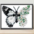 thumbnail image 1 of Cuadros Decorativos 5D bricolaje taladro parcial diamante pintura mariposa flor decoración del hogar (K325) Wdftyju de costura negro 4 estilos, 1 of 7