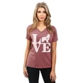 thumbnail image 2 of Love Cavalier King Charles Women's Fashion Relaxed V-Neck T-Shirt Tee Heather Rouge X-Large, 2 of 3