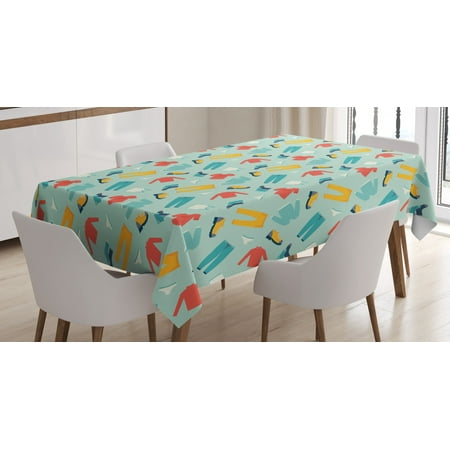 

Mens Tablecloth Contemporary Style Clothing with Pants Sweats and Sneakers Modern Fashion Elements Rectangular Table Cover for Dining Room Kitchen 52 X 70 Inches Multicolor by Ambesonne